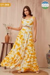 Ct 266 By Chansi Trendz Yellow Shibori Designer Gown Suppliers In India